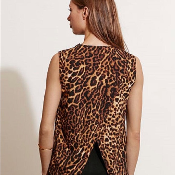 New Lauren Ralph Lauren Leopard sleeveless shirt top small black brown small - Picture 4 of 9